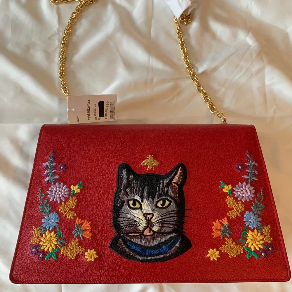 Gucci Large Linea Ricami Floral Shoulder Bag - Picture 4 of 16
